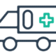 ambulance icon representing medical dispatch and transport