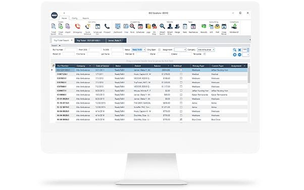 Desktop screenshot of ESO EMS Billing module.