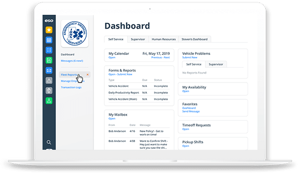 Dashboard for EMS Scheduling.
