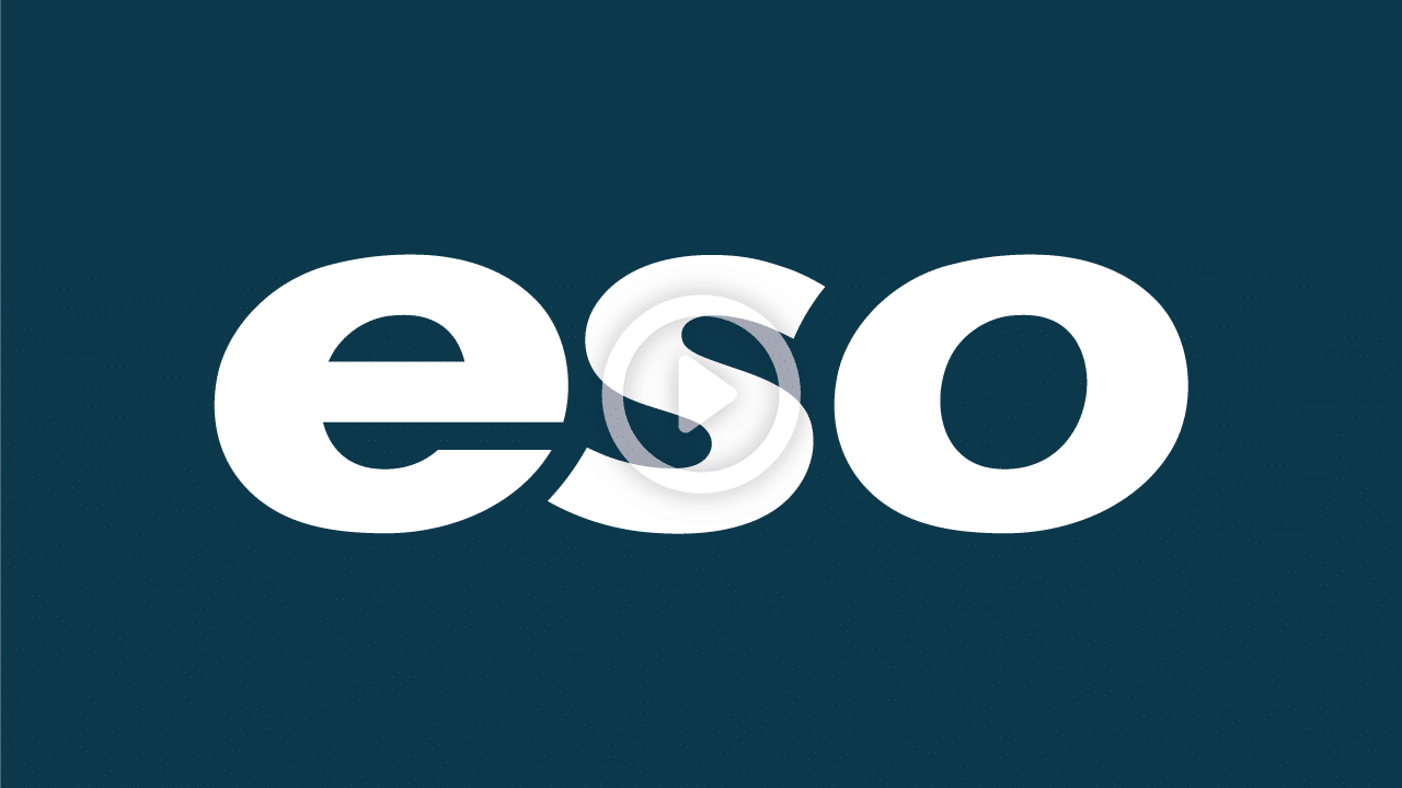 Video play screen with ESO logo.