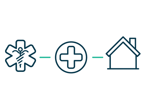 prehospital, in-hospital, and post-acute care icons