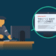 Illustration of a person seated at a desktop computer taking an online survey.