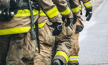 Firefighters walking together