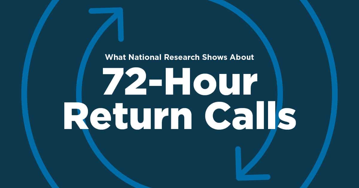 Are We Going Back? What National Research Shows About 72-Hour Return Calls