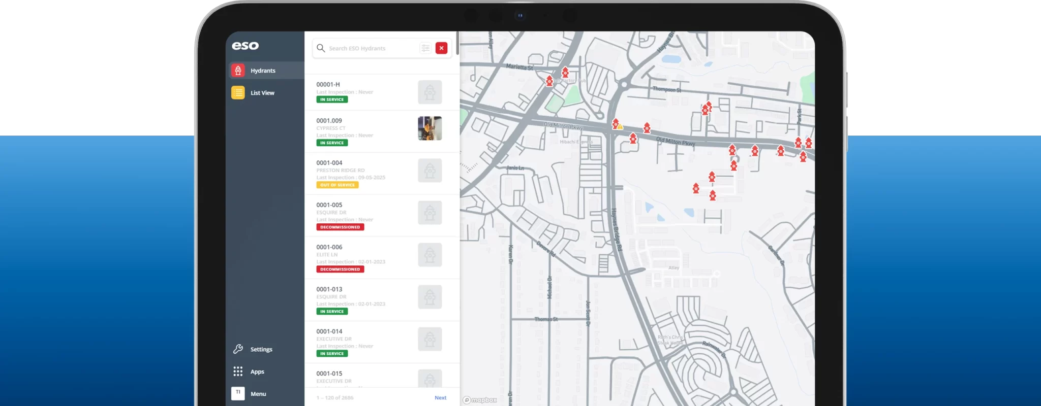 Hydrants dashboard