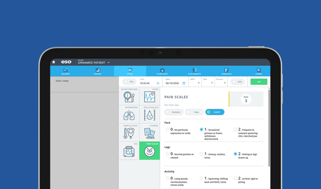 Screenshot of EHR