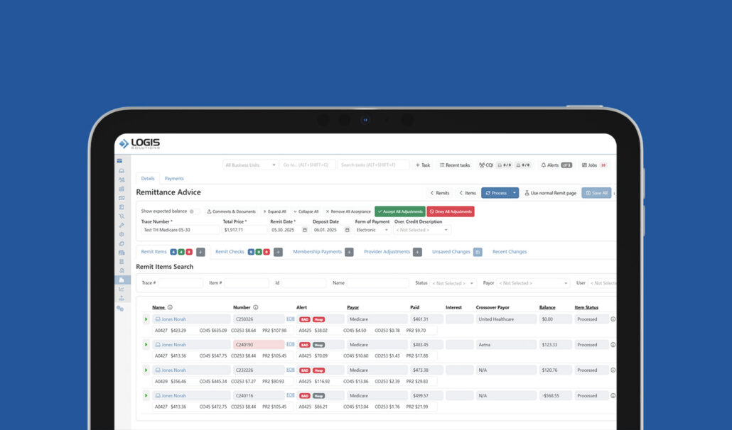 Screenshot of Logis Billing