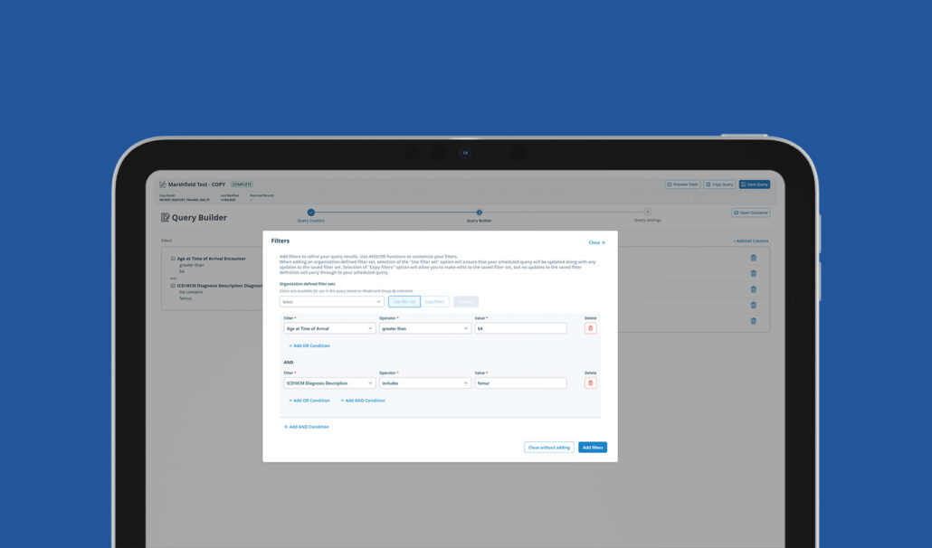 Screenshot of Query Builder