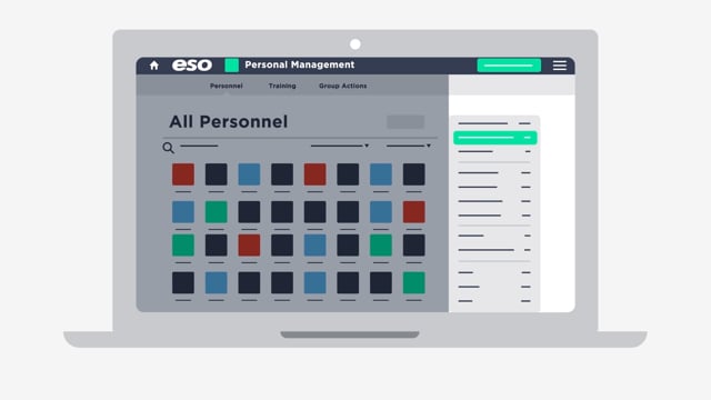 Example of personnel management dashboard for ESO.
